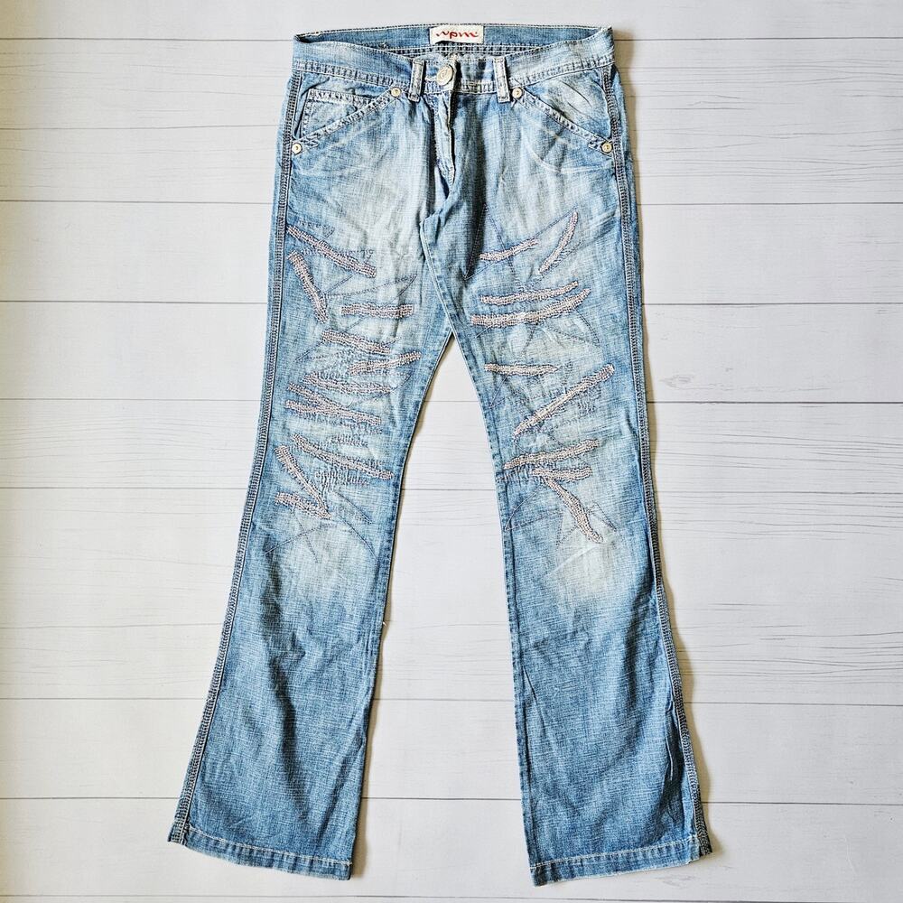 Euro Y2k Jeans Low-Rise Flared Fairycore - Size 30